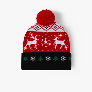 Chapeau <span class=keywords><strong>de</strong></span> Père Noël à LED transfrontalier <span class=keywords><strong>en</strong></span> gros Chapeau <span class=keywords><strong>de</strong></span> Noël lumineux <span class=keywords><strong>en</strong></span> <span class=keywords><strong>laine</strong></span> pour fête <span class=keywords><strong>en</strong></span> tricot Chapeau <span class=keywords><strong>de</strong></span> Noël décoratif pour le commerce extérieur - Product Image 5