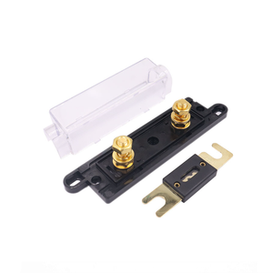 Porte-fusible électrique <span class=keywords><strong>noir</strong></span> en ligne pour protection électrique, pour système audio vidéo stéréo de voiture, porte-fusible ANL ADL avec couvercle transparent - Product Image 2