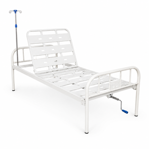 Letto Ospedaliero Moderno in Acciaio Inossidabile con Doppia Manovella, Sezioni Regolabili per Schiena e Gambe, con Asta <span class=keywords><strong>Portaflebo</strong></span> per Case di Cura e Assistenza ai Pazienti - Product Image 5