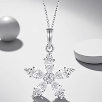 Collar de Plata de Ley 925 con nombre personalizado, diseño de circón en forma de pera de copo de nieve Simple, collar con colgante de joyería exquisita para mujer