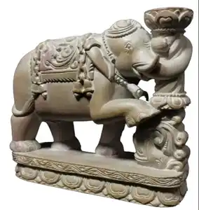 도매 가격 Konark 돌 조각 코끼리 모양 양초 스탠드 가정 장식 조각
