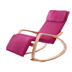 Comfortable <strong>Wooden</strong> Upholstered <strong>Armchair</strong> Relax Bentwood Lounge Rocking <strong>Chair</strong> for Outdoor Living Room and Bedroom