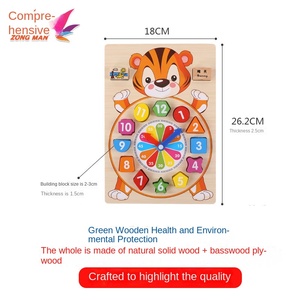Creativo fai da te in legno digitale 3D <span class=keywords><strong>Puzzle</strong></span> educazione precoce di colore inglese abbinamento giocattoli per bambini - Product Image 4