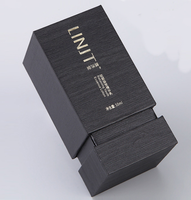 Emballage rigide noir pour cosmétiques, boîte de parfum rigide, vide, Logo personnalisé, chine, cadeau de luxe, bouteille de parfum, vente en gros, 10 pièces