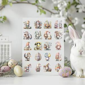 Autocollant UV DTF personnalisé motif Gnome de dessin animé pour presse à chaud, idéal pour gobelets et bouteilles de 16/20 oz - Conception durable et imperméable - Product Image 3