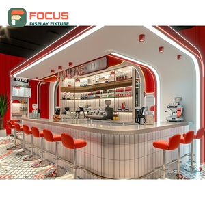 ชั้นวางกาแฟแบบร่วมสมัย ชั้นวางถุงเมล็ดกาแฟทรงสูง ลายไม้ ชั้นวางโชว์สินค้าในร้าน - Product Image 5