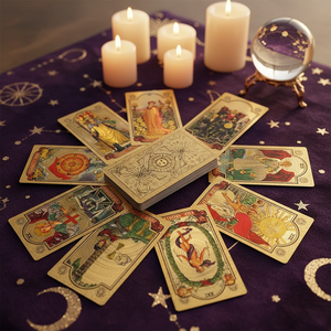 Herramientas para Lectores Psíquicos, Papel de Impresión con Bordes Dorados, Guía de Cartas del Oráculo, Fabricante de Cartas del <span class=keywords><strong>Tarot</strong></span> al por Mayor, Impresión de Cartas del Oráculo - Product Image 1