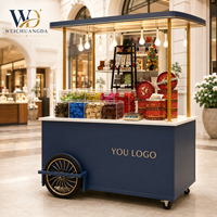 Gerobak Promosi Logam Kustom, Gerobak Display Mobile untuk Parfum, Bunga, Acara Pesta, Pasar, Toko Ritel