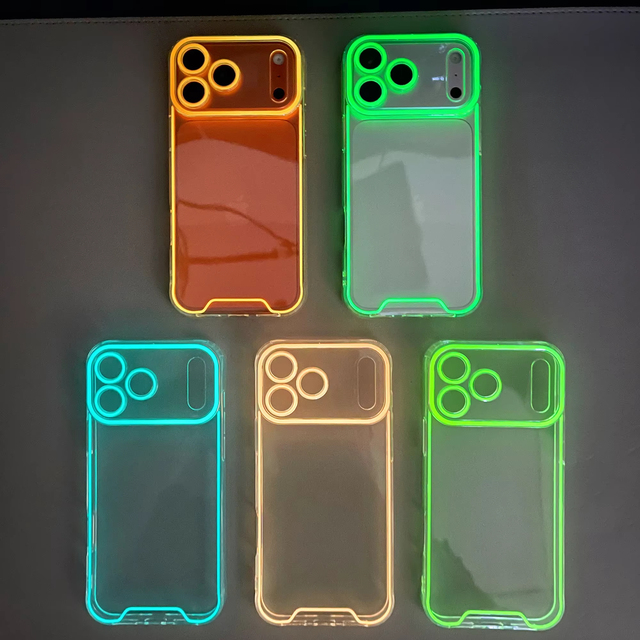 Night Light Luminous TPU Soft Cell Phone Cover for IPhone 15 14 13 Plus Fluorescent Neon Mobile Accessories Apple 16 Pro 17 Air