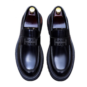 Best-Selling Men's British Leather Slip-On <b>Shoes</b> Anti-Stray Thick-Sole <b>Height</b>-<b>Increasing</b> Business Casual Autumn Genuine Shiny - Product Image 6