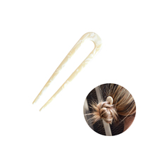 4.3 pouces acétate de Cellulose résine écaille de tortue 2 broches chignon français cheveux fourche bâtons accessoire épingle à cheveux en forme de U épingle à cheveux