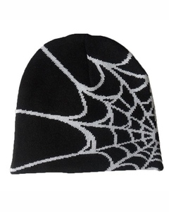 Unisex Mùa Đông Cuffless <span class=keywords><strong>Beanie</strong></span> <span class=keywords><strong>Hat</strong></span> Tùy Chỉnh Thiết Kế Dày Dệt Kim Spider Web Cap Với In Ấn Logo Mùa Thu Bãi Biển Cảnh Cho Nam Giới - Product Image 5