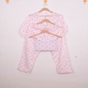 Conjunto de Pijama de Algodón con Pantalón Largo - Ropa de Dormir de Algodón, Ropa de Dormir y de Estar por Casa de Verano Estilo Bohemio para Mujer, Regalo - Product Image 6