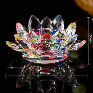 2022 Crystal Lotus <strong>Tealight</strong> Candle <strong>Holder</strong> Glass Lotus for Weeding Home Decor Romantic - Product Image 1