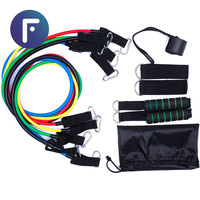 FDM-Corde De tracción De látex Natural para el hogar, bandas De resistencia De 150Lbs, 11 unidades, juego De tubos con asas