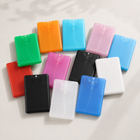 Flacon vaporisateur plat de 20 ml en plastique PP blanc/noir, format carte de crédit, pour parfum de poche, mini-bouteille à pression