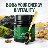 Résine de Shilajit Pur de l'Himalaya 30g Pot Cuillère Dorée 500mg/Portion 375mg Acide Fulvique Énergie Naturelle Soutien Immunitaire Complément Alimentaire Adulte