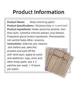 OEM ODM Magro <span class=keywords><strong>Patch</strong></span> para Perna Braço Chinês-Feito Cuidados Médicos Fornecimento para Corpo Emagrecimento Gordura Queimando Perda De Peso Beleza Cuidados Pessoais - Product Image 3