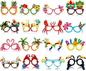 Décorations de lunettes en papier personnalisables sur le thème de l'été pour les occasions de fête hawaïenne et les occasions en bord de mer - Product Image 1