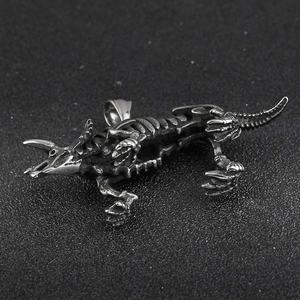 Collier Pendentif Dinosaure Triceratops Gothique Personnalisé en Acier Inoxydable – Vente en Gros Fabricant - Product Image 4