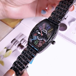 Bán Buôn Tùy Chỉnh Sang Trọng Thể Thao Thạch Anh Xem Với Kim Cương-Nạm Gymos Bảy Hạt Ban Nhạc Thép Rượu Vang Thùng Loại F Quay Số - Product Image 6