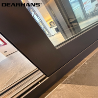 Porte coulissante en aluminium résistante aux intempéries pour l'extérieur, étanche et coupe-vent, pour usage commercial