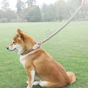 Cuerda trenzada de alta resistencia, cuerda redonda de nailon ajustable, cuerda de poliéster duradera de cuero y Collar, correa para correr para perros, cadena P para perros - Product Image 1