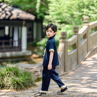 Nouvelle tenue d'été pour garçons et enfants, style Tang, vêtements de petit dragon chinois, vente en gros, costume brodé