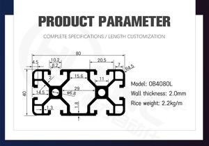 Custimizable <b>Aluminium</b> Extrusion <b>Profile</b> Thickness 2.0mm European Standard 40*80MM <b>Aluminium</b> <b>Led</b> <b>Profile</b> <b>Aluminium</b> <b>Profile</b> - Product Image 5