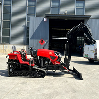 Mini tracteur chenillé 25HP 35HP avec motoculteur rotatif et pelle pour l'agriculture