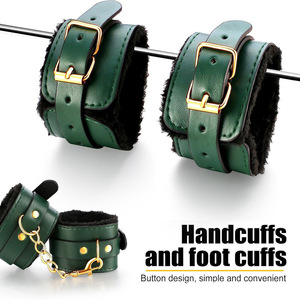 Set de Restricción BDSM, Kit de Bondage de Cuero para Coqueteo, Esposas Suaves para Muñecas y Tobillos, Collar, Anteojeras, Juguetes Sexuales para Adultos y Parejas - Product Image 4