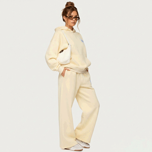 Set 2 Pezzi Personalizzato Oversize da <span class=keywords><strong>Donna</strong></span>: <span class=keywords><strong>Felpa</strong></span> con Cappuccio e Pantaloni Jogger in Pile Pesante, Tuta Casual per <span class=keywords><strong>Donna</strong></span> - Product Image 4