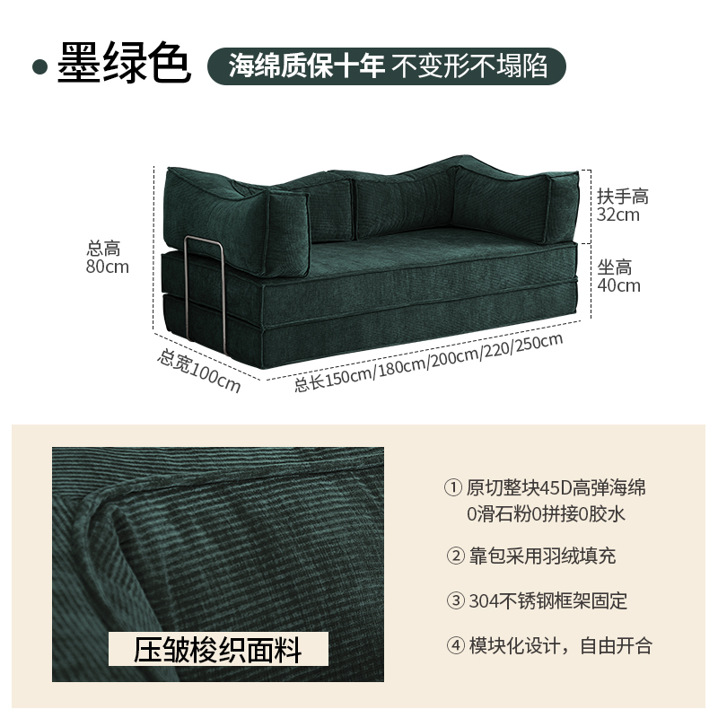 Spugna ad alta elasticità verde scuro 45D