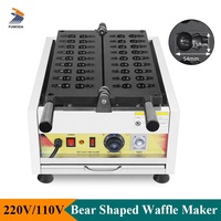 Nouvelle machine à gaufres en forme d'ours, antiadhésive, mini-crêpière, machine à faire des snacks en forme d'ours de dessin animé