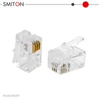 Connecteur mâle RJ9 RJ12 RJ45, prise modulaire 4 broches, connecteur téléphonique RJ11 Cat3 4P4C