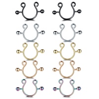Ventes chaudes Anneau en fer à cheval en acier inoxydable 14G Nouveau design Acier inoxydable chirurgical 316 Anneaux de tétons réglables sans perçage