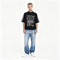 Ensemble décontracté tendance premium en jean délavé style américain, coupe ample pour homme et femme