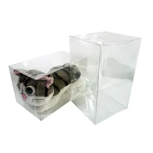 PVC/ PET doll packaging display boxes 15x15x25 cm medium hot sale baby toy shipping plastic box accept custom