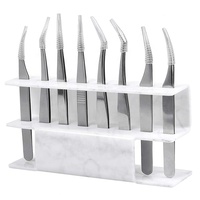 Support de pince à épiler à 8 fentes pour extensions de cils Marbling Outils de maquillage Accessoires