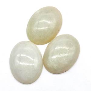 Pierre précieuse naturelle Base plate ovale taillée à la main Pakis Jade 16x12-18x13mm Cabocon vert pierre lâche pour la fabrication de bijoux - Product Image 2