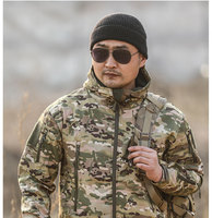 Veste d'extérieur camouflage personnalisée avec logo, pour homme, chaude, imperméable, doublée de polaire, épaisse, automne-hiver, multi-poches, résistante à l'usure, ODM