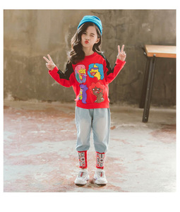 Ropa Infantil al por Mayor: Jeans de Niña con Diseño de Ángeles, Nueva Tendencia de Moda, Camisetas de Marca con Detalles en Bambú - Product Image 2