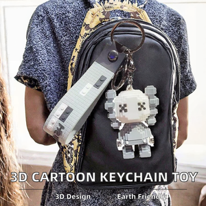 3D Cute Cartoon Anime Zinc Alloy Rubber Keychain Accessories Trendy Birthday <b>Gift</b> <b>Bag</b> Pendant with Kaw Figure Keychain Toys - Product Image 2