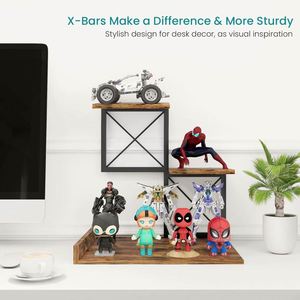 Gỗ Máy tính để bàn tổ chức nhỏ Kệ sách <span class=keywords><strong>3</strong></span> Tier lưu trữ Kệ Riser hiển thị đứng cho văn phòng dector - Product Image 4