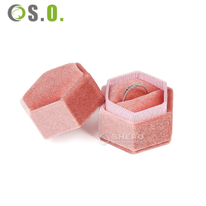 Portable Hexagon Velvet <b>Ring</b> <b>Box</b> Custom Logo Durable Jewelry Storage Case Multi Color Display <b>Box</b> Premium <b>Ring</b> Gift <b>Box</b> - Product Image 4