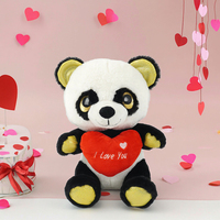 Vente en gros peluche personnalisée super douce panda jouet tissu animaux en peluche PP coton remplissage maille doublure pour anniversaire cadeaux de saint valentin