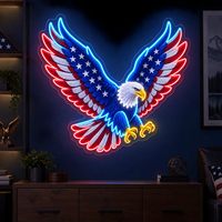 Enseigne néon Aigle en vol étoilé pour bureaux, salles de jeux, bars à domicile, lumières LED néon personnalisées, écran d'affichage électronique, cadeau