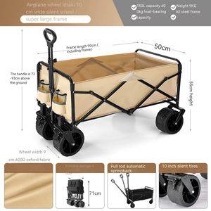 Chariot de camping à vente chaude chariot de jardin chariot de marché pliant à 4 roues produit - Product Image 3