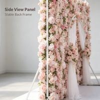 Panneaux muraux de fleurs artificielles rose poudré personnalisés, pliables, réutilisables, imperméables, pour toile de fond de mariage et événements commerciaux, photographie