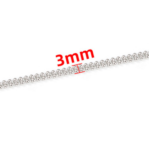 Nueva llegada 3mm de ancho tamaño pequeño cuentas dobles cadena 304L titanio Acero inoxidable collar gargantilla joyería hallazgos componentes - Product Image 5
